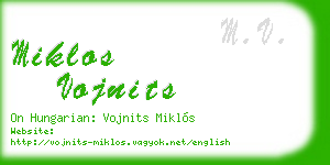 miklos vojnits business card