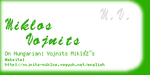 miklos vojnits business card